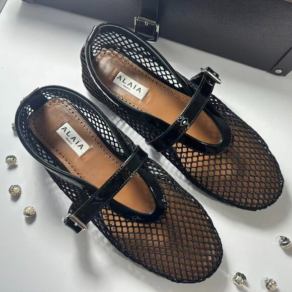 Alala Black Mesh Flats - Picture 3 of 6
